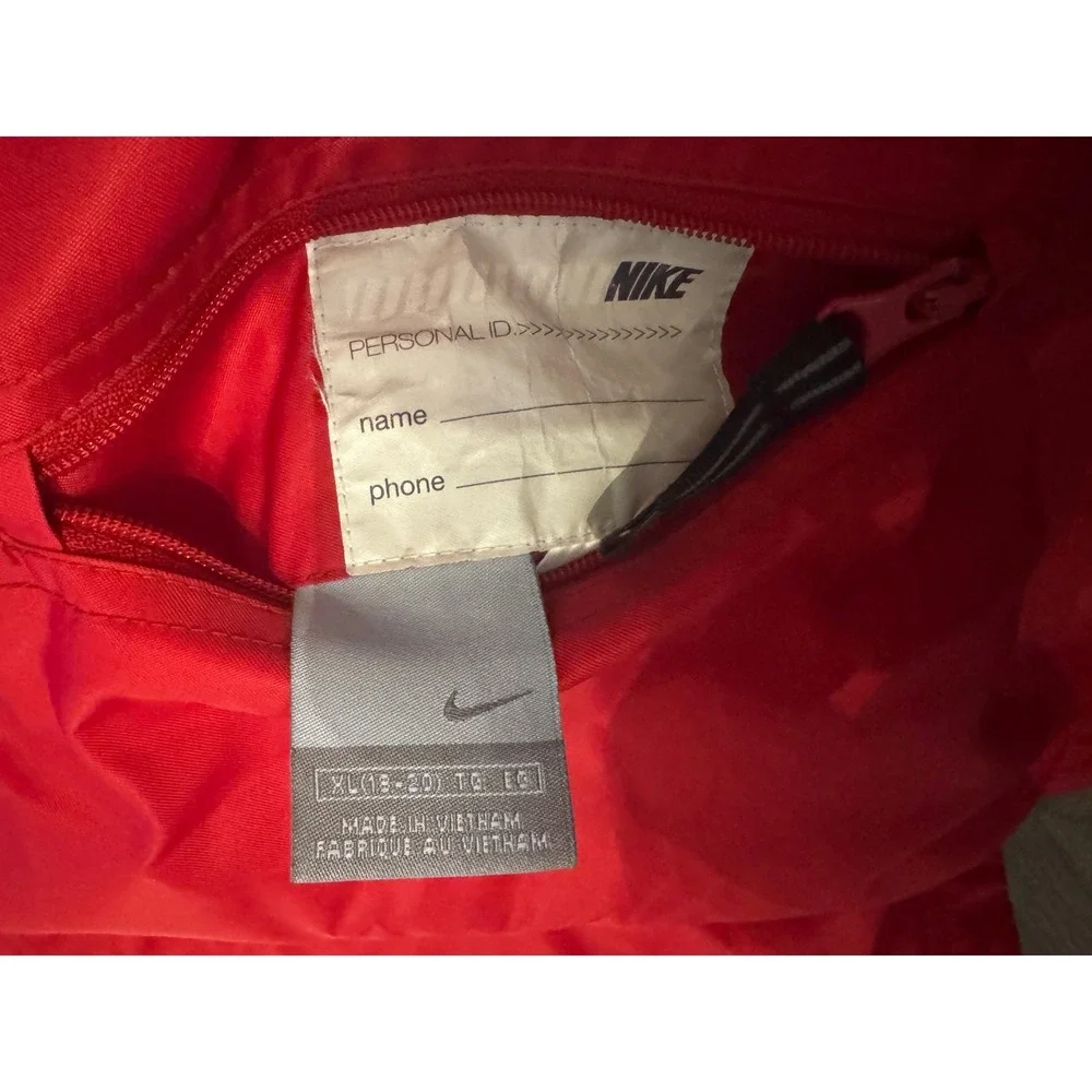 Nike Boys Reversible Fleece Windbreaker Hooded Jacket Red Grey XL 18-20 |O1‎